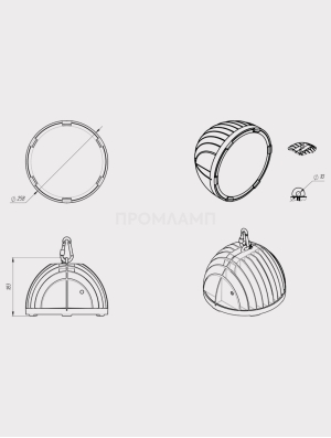 Размеры светильника FHB 10-140-850-F15